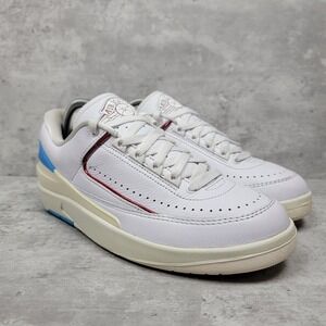 Nike Air Jordan 2 Retro Womens Size 9 White Blue Casual Athletic Shoes Sneakers